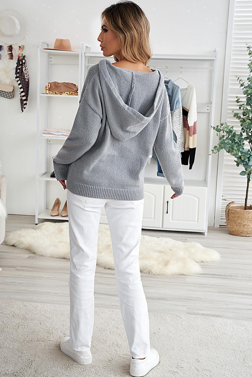 Girly Lace Trim Buttoned Sweater Hoodie - MXSTUDIO.COM