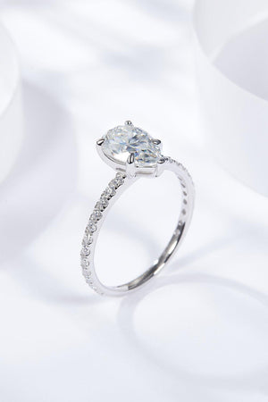 Gladden 1.8 Carat Teardrop Moissanite Ring - MXSTUDIO.COM