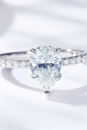 Gladden 1.8 Carat Teardrop Moissanite Ring - MXSTUDIO.COM