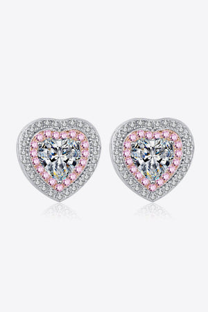 Glamorize 1 Carat Heart Moissanite Stud Earrings - MXSTUDIO.COM