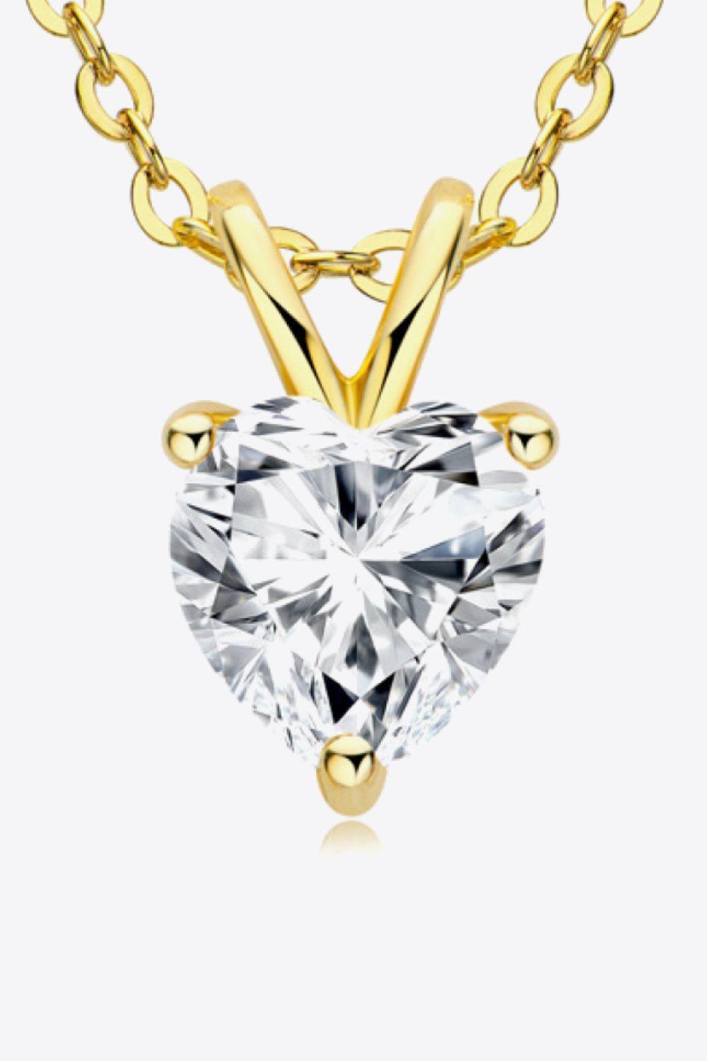 Glamorous 1 Carat Moissanite Heart Necklace - MXSTUDIO.COM