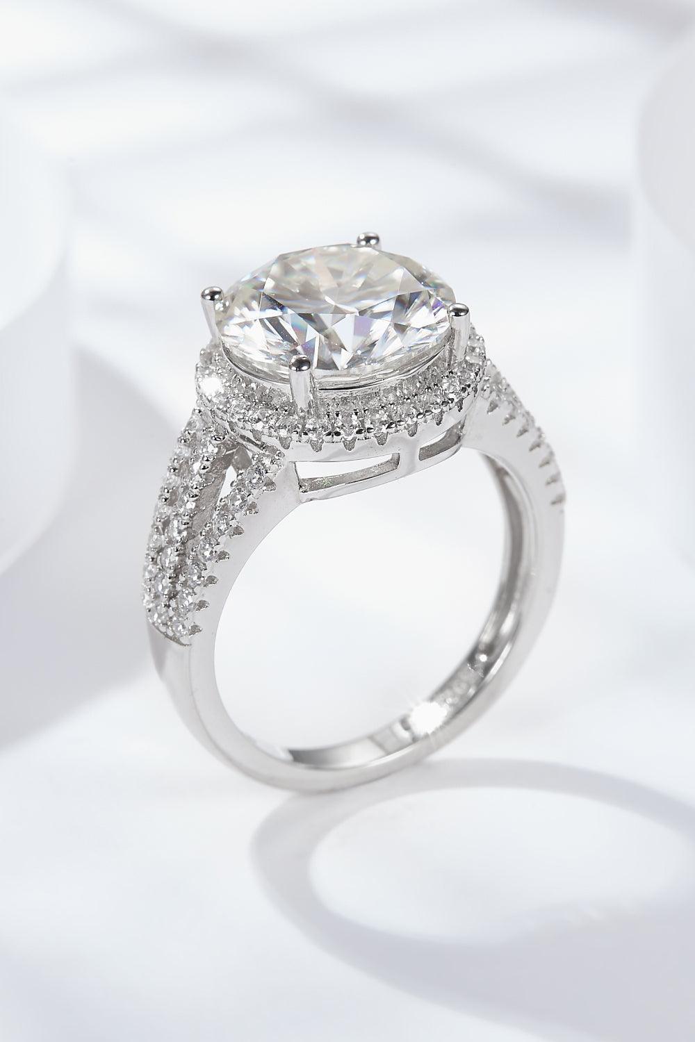 Glamorous 5 Carat Moissanite Ring Platinum-Plated - MXSTUDIO.COM