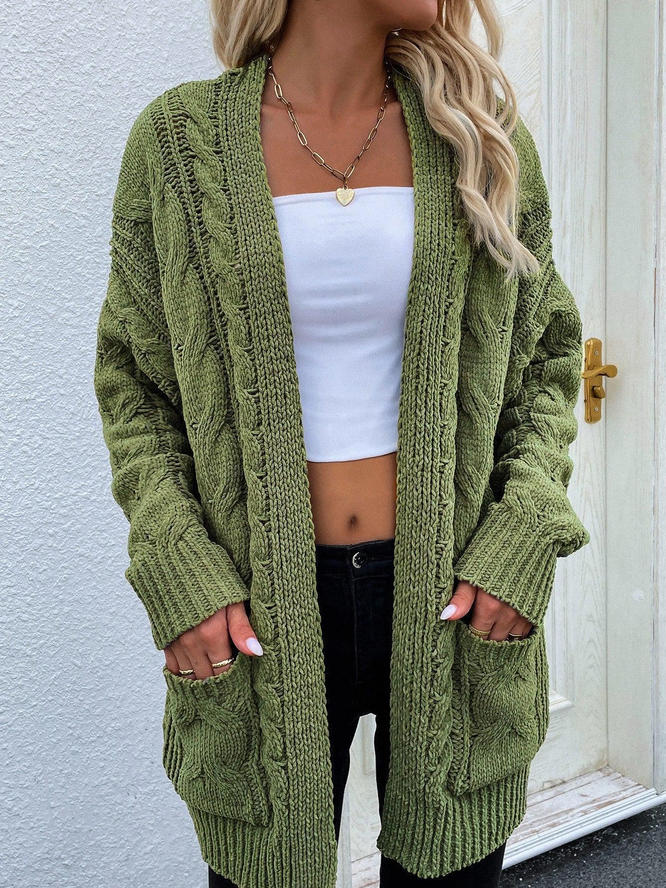 Glamorous Open Front Cable Knit Cardigan Womens - MXSTUDIO.COM