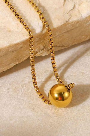 Glamorous Round Shape Pendant 18K Gold Plated Necklace-MXSTUDIO.COM