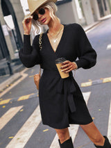 Glamorous Wrap Sweater Dress - MXSTUDIO.COM