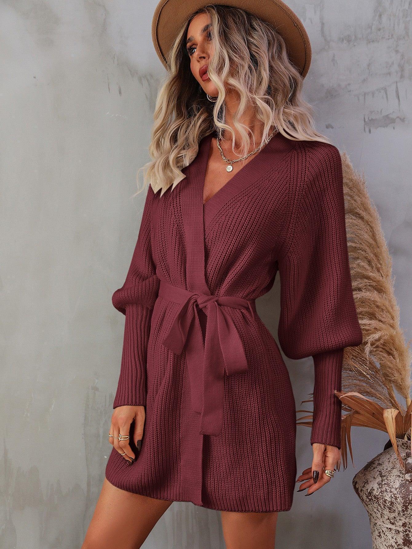 Glamorous Wrap Sweater Dress - MXSTUDIO.COM