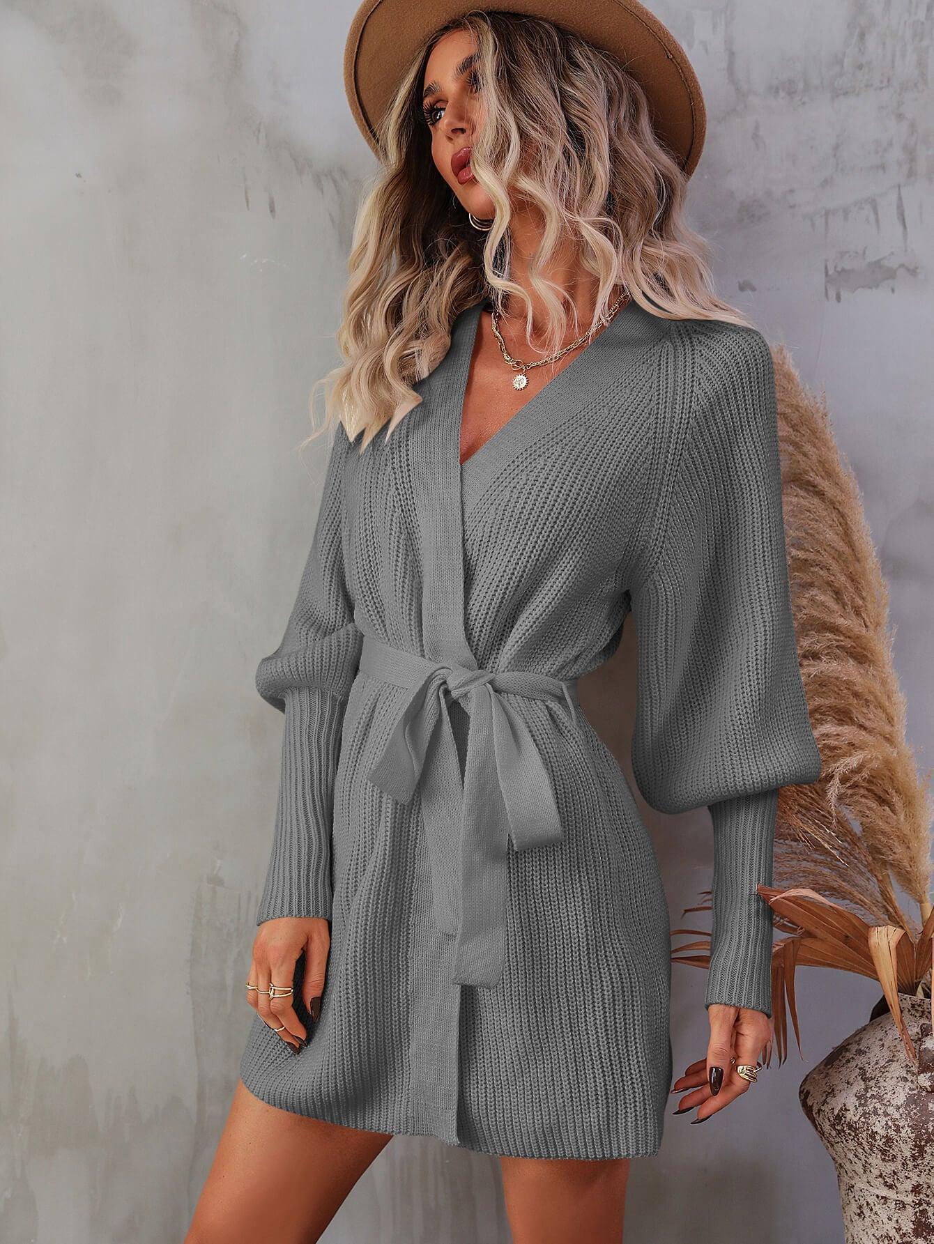 Glamorous Wrap Sweater Dress - MXSTUDIO.COM