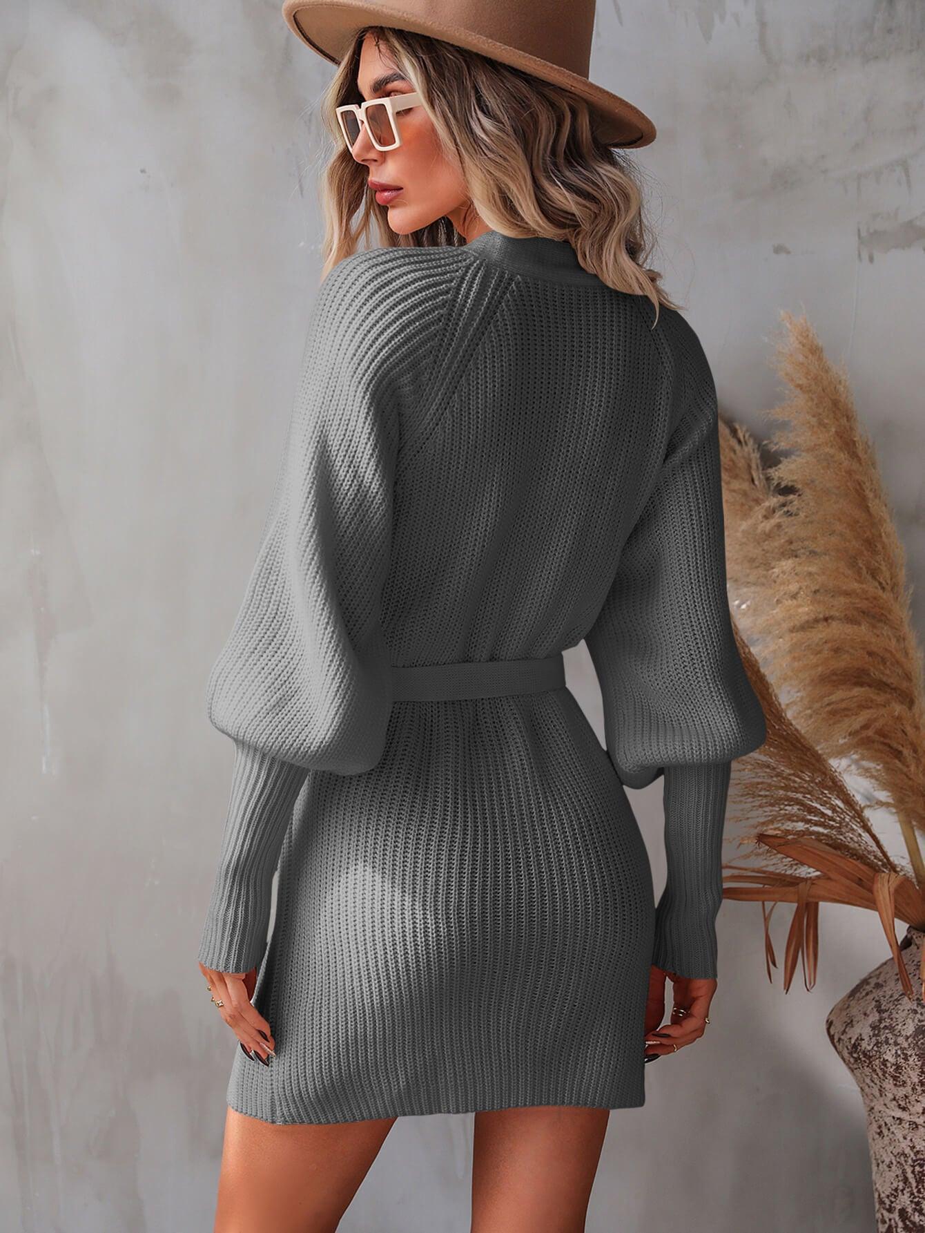 Glamorous Wrap Sweater Dress - MXSTUDIO.COM