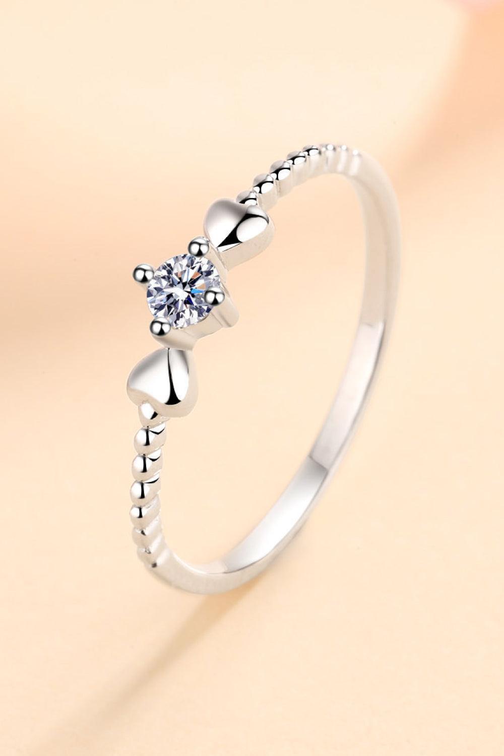 Gleaming Brightly Sterling Silver Moissanite Ring - MXSTUDIO.COM