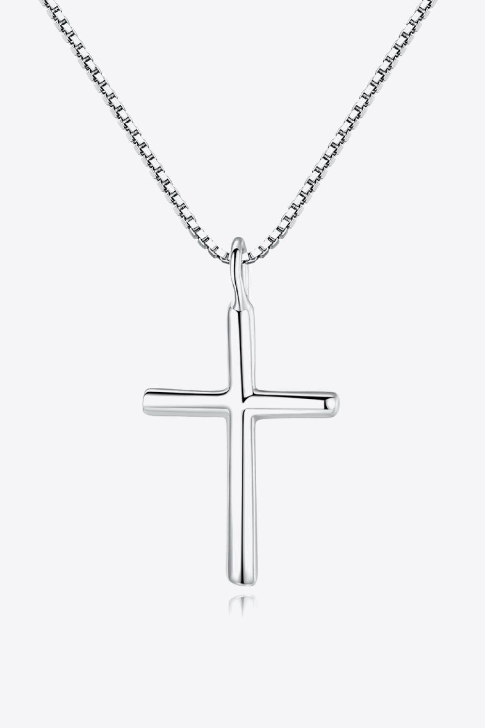 Gleaming Cross Pendant 925 Sterling Silver Necklace - MXSTUDIO.COM