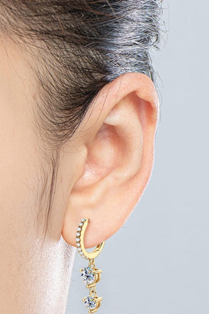 Gleaming Gold/Platinum-Plated Moissanite Drop Earrings - MXSTUDIO.COM