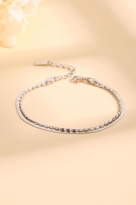 Glinting Dazzle Double-Layered 925 Sterling Silver Bracelet-MXSTUDIO.COM