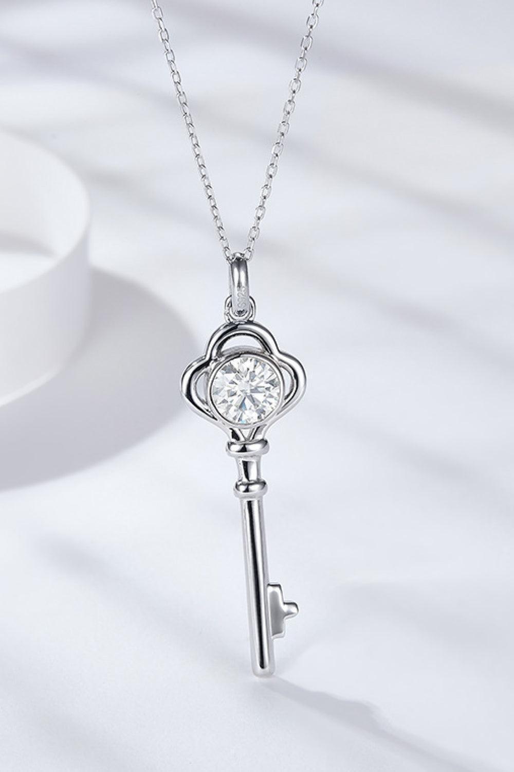 Glister Key Pendant 1 Carat Moissanite Necklace - MXSTUDIO.COM