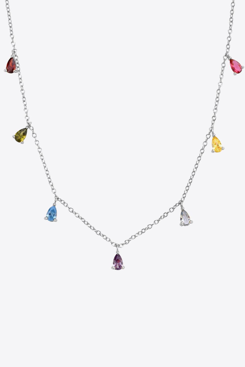 Glistering Zircon Accent 925 Sterling Silver Necklace - MXSTUDIO.COM