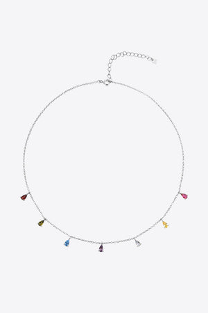 Glistering Zircon Accent 925 Sterling Silver Necklace - MXSTUDIO.COM