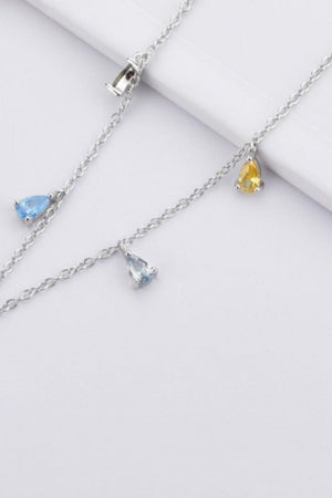 Glistering Zircon Accent 925 Sterling Silver Necklace - MXSTUDIO.COM