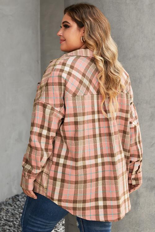 Glorious Life Button-Up Plaid Plus Size Shirt - MXSTUDIO.COM