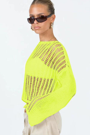 Glow With Delight Crochet Long Sleeve Cover-Up - MXSTUDIO.COM