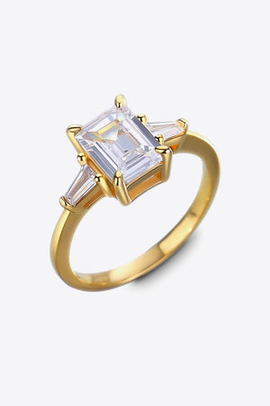 Glowing 18k Gold-Plated 1 Carat Moissanite Ring - MXSTUDIO.COM