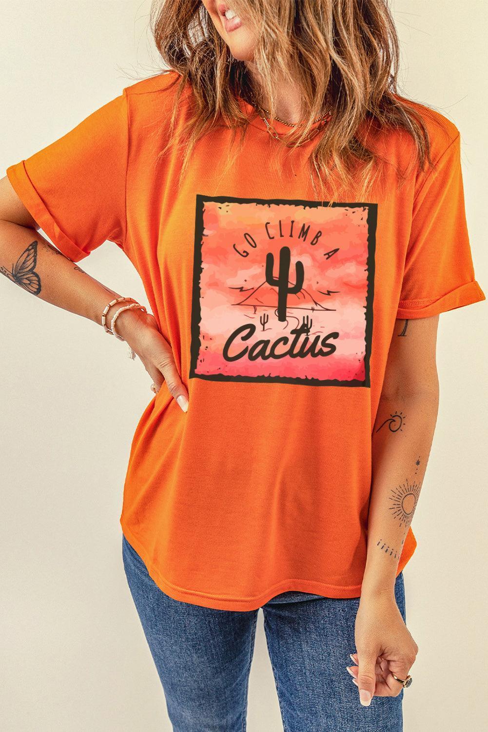 Go Climb A Cactus Short Sleeve Graphic Tee - MXSTUDIO.COM