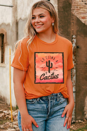 Go Climb A Cactus Short Sleeve Graphic Tee - MXSTUDIO.COM