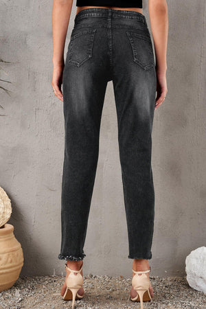 Stylish Distressed Cropped Jeans - MXSTUDIO.COM