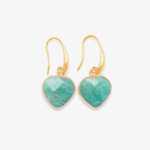 Go-To Fashion Natural Stone Heart Drop Earrings-MXSTUDIO.COM