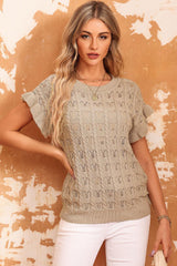 Go-To Piece Short Sleeve Cable Knit Top - MXSTUDIO.COM