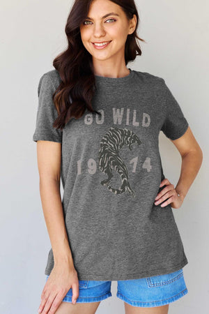 Go Wild 1974 Graphic Plus Size Tiger T Shirt - MXSTUDIO.COM