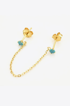 Gold Plated 925 Sterling Silver Double-Piercing Earring - MXSTUDIO.COM