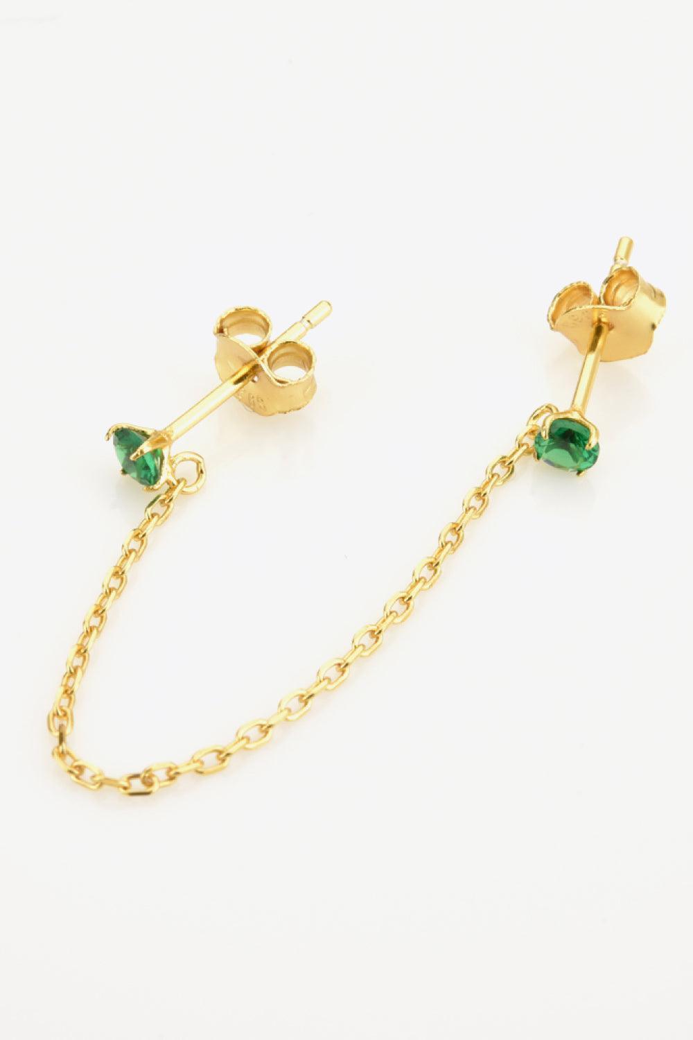 Gold Plated 925 Sterling Silver Double-Piercing Earring - MXSTUDIO.COM