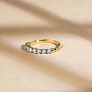 Gold Plated 925 Sterling Silver Moissanite Ring-MXSTUDIO.COM