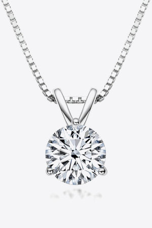 Gold/Platinum-Plated 1 Carat Moissanite Necklace Womens - MXSTUDIO.COM