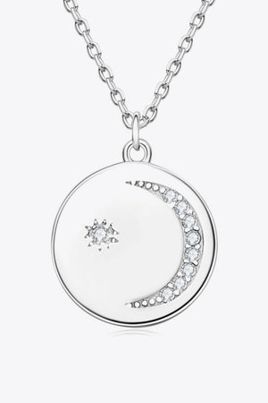 Gold/Platinum-Plated Round Moissanite Necklace Womens - MXSTUDIO.COM