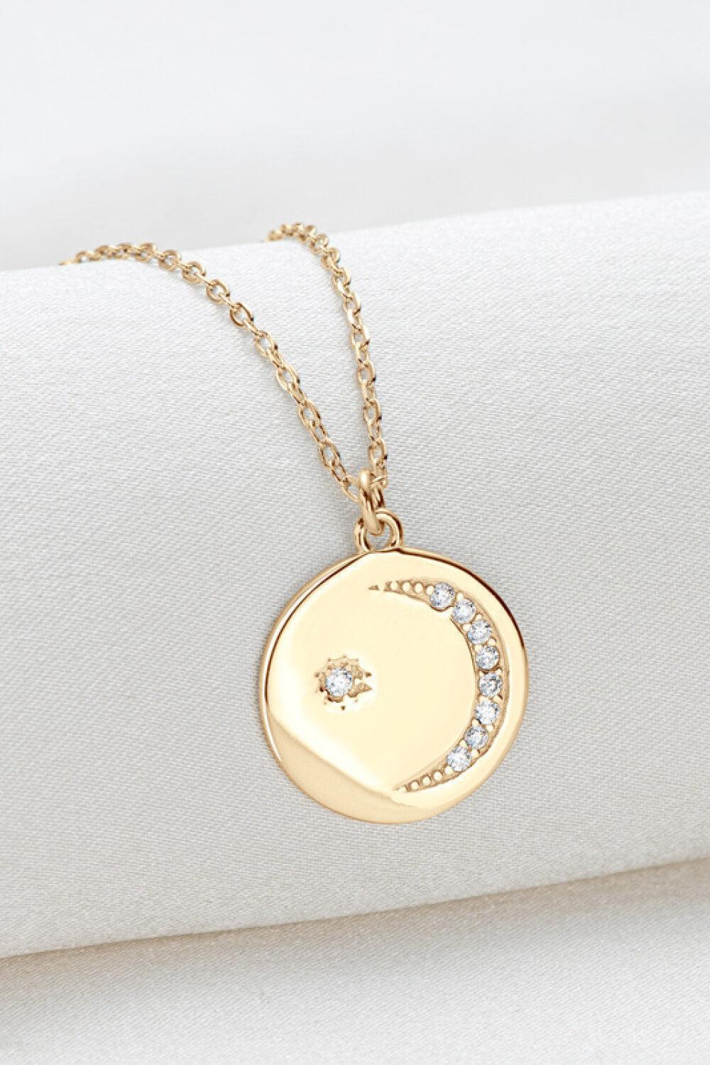 Gold/Platinum-Plated Round Moissanite Necklace Womens - MXSTUDIO.COM