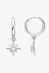 Gold/Platinum-Plated Star Moissanite Drop Earrings - MXSTUDIO.COM