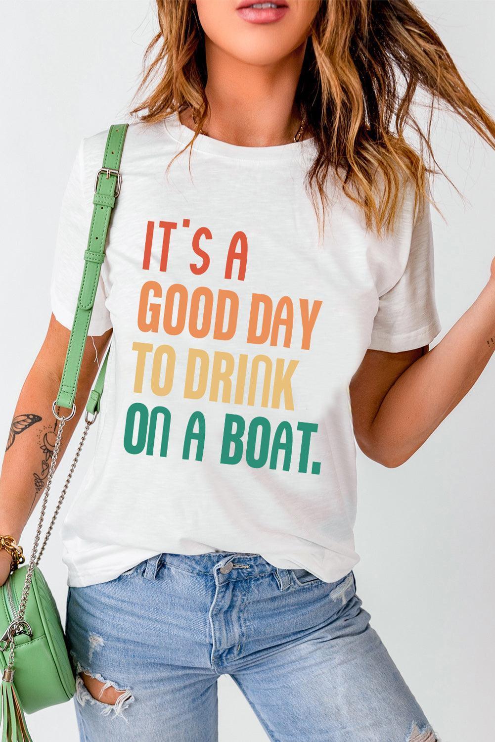 Good Day White Graphic Tee Shirt - MXSTUDIO.COM