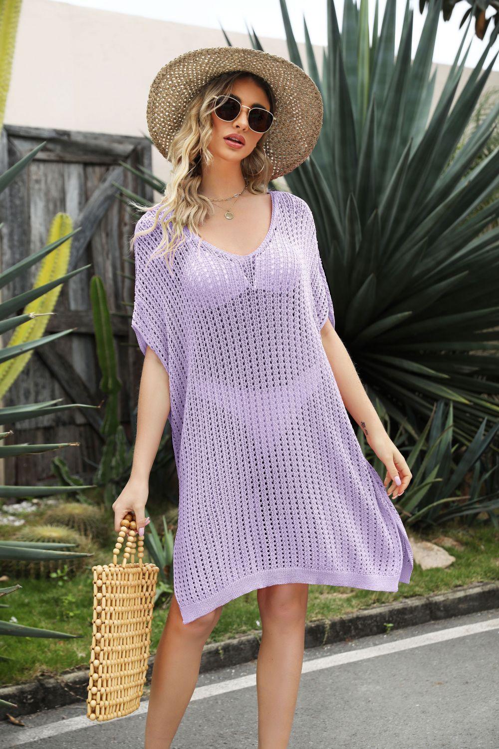 Good Times Openwork Crochet Beach Cover-Up Dress - MXSTUDIO.COM