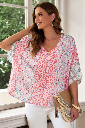 Good Times V Neck Dolman Sleeve Blouse - MXSTUDIO.COM