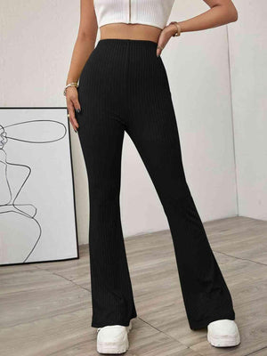 Good To Start High Waist Ribbed Flare Pants - MXSTUDIO.COM