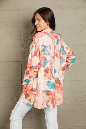 Good Vibes Only Tunic Floral Long Sleeve Shirt - MXSTUDIO.COM