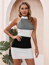 Gorgeous Halter Neck Sleeveless Knit Dress - MXSTUDIO.COM