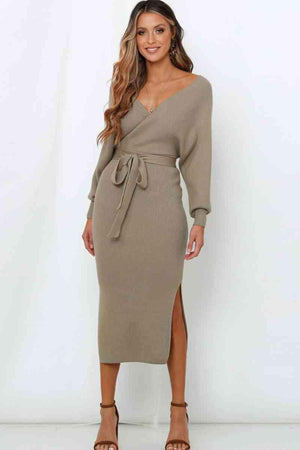 Gorgeous Warmth Long Sleeve Sweater Dress - MXSTUDIO.COM