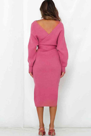 Gorgeous Warmth Long Sleeve Sweater Dress - MXSTUDIO.COM