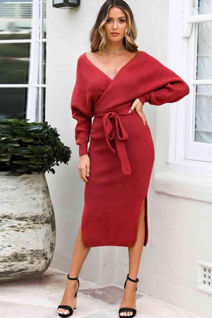 Gorgeous Warmth Long Sleeve Sweater Dress - MXSTUDIO.COM