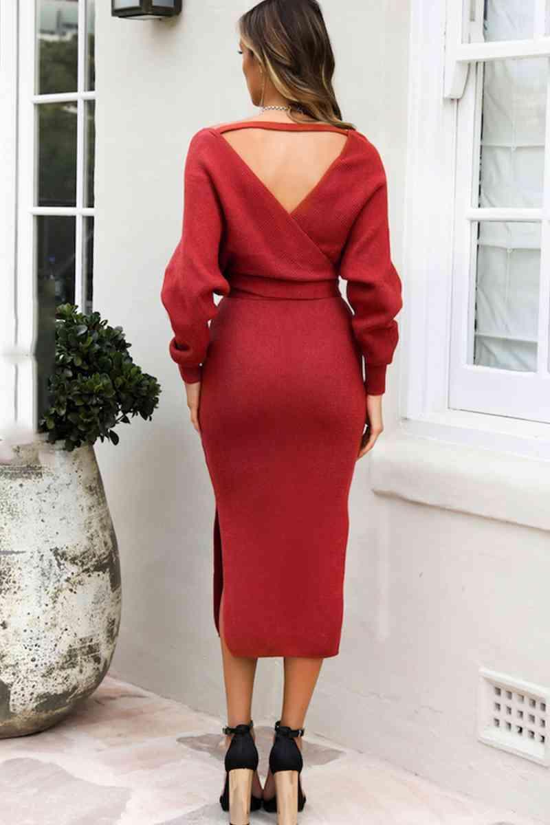 Gorgeous Warmth Long Sleeve Sweater Dress - MXSTUDIO.COM