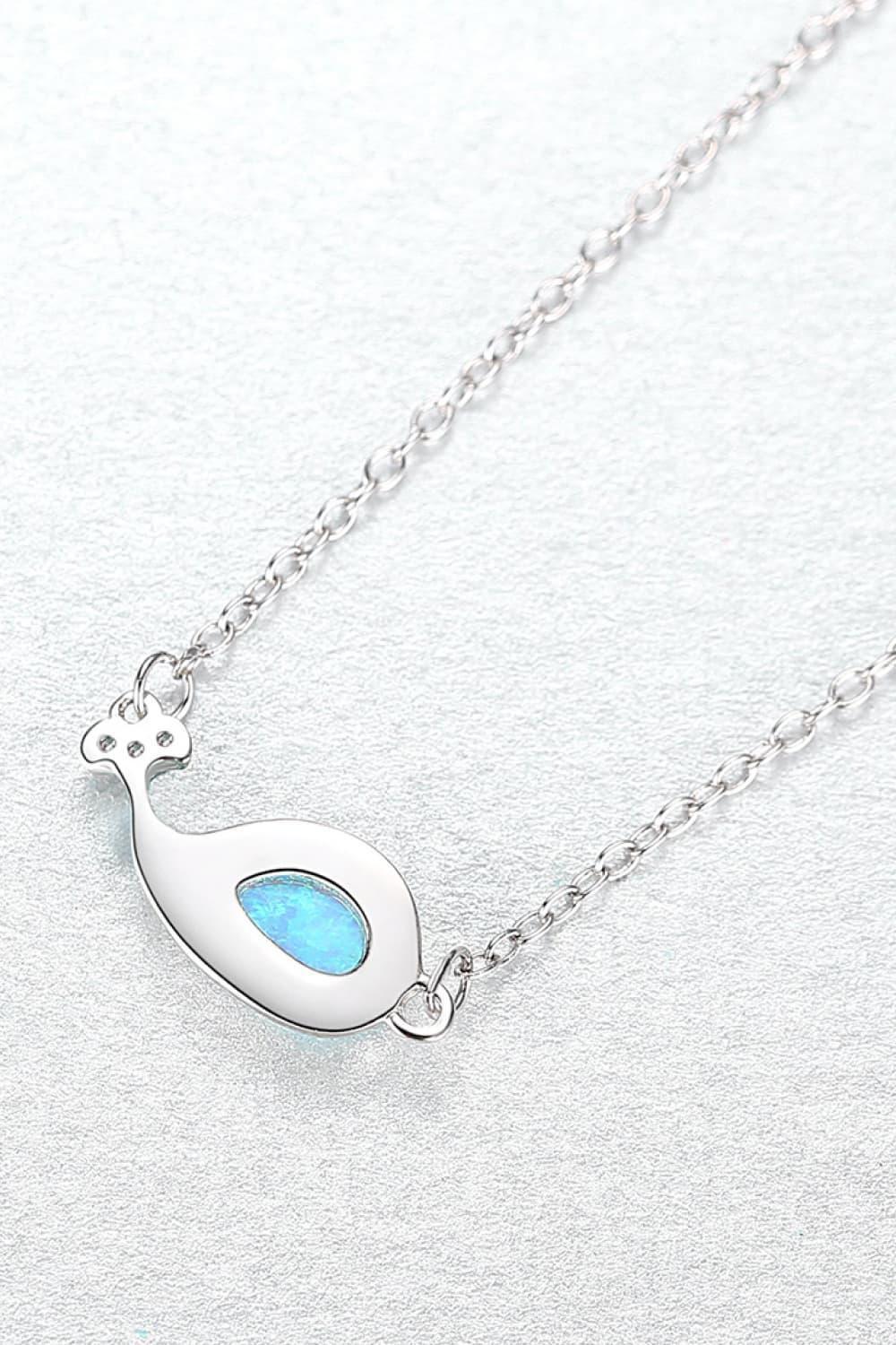 Graceful Aspect Pastel Blue Dolphin Opal Necklace - MXSTUDIO.COM