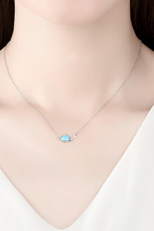 Graceful Aspect Pastel Blue Dolphin Opal Necklace - MXSTUDIO.COM