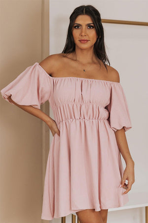 Graceful Balloon Sleeve Mini Dress - MXSTUDIO.COM