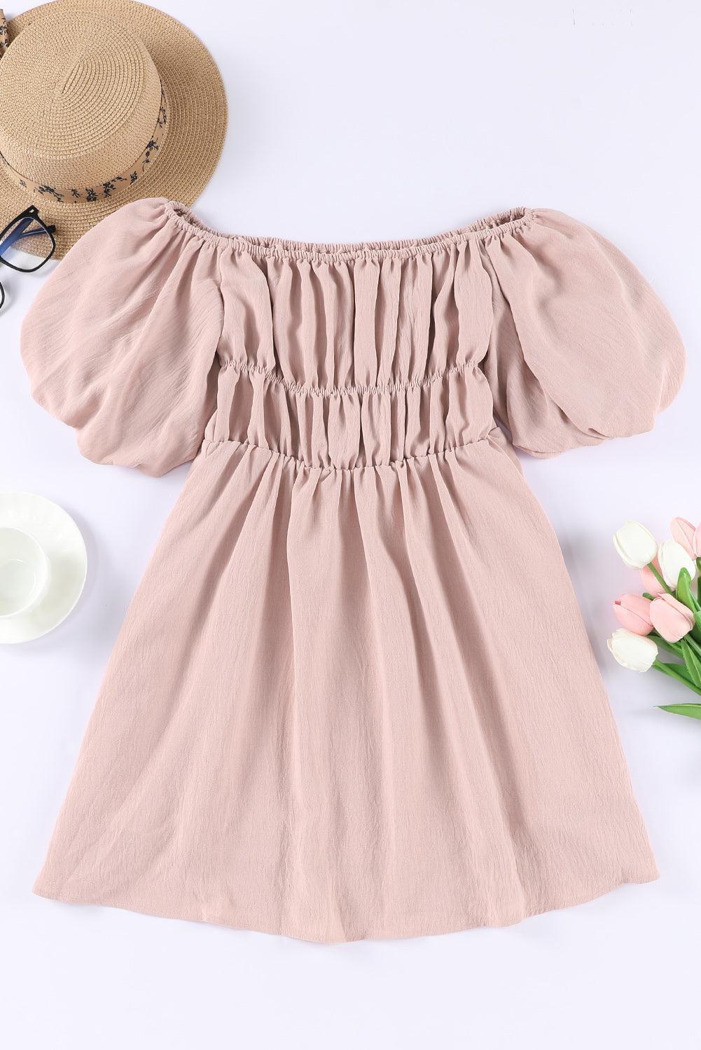 Graceful Balloon Sleeve Mini Dress - MXSTUDIO.COM